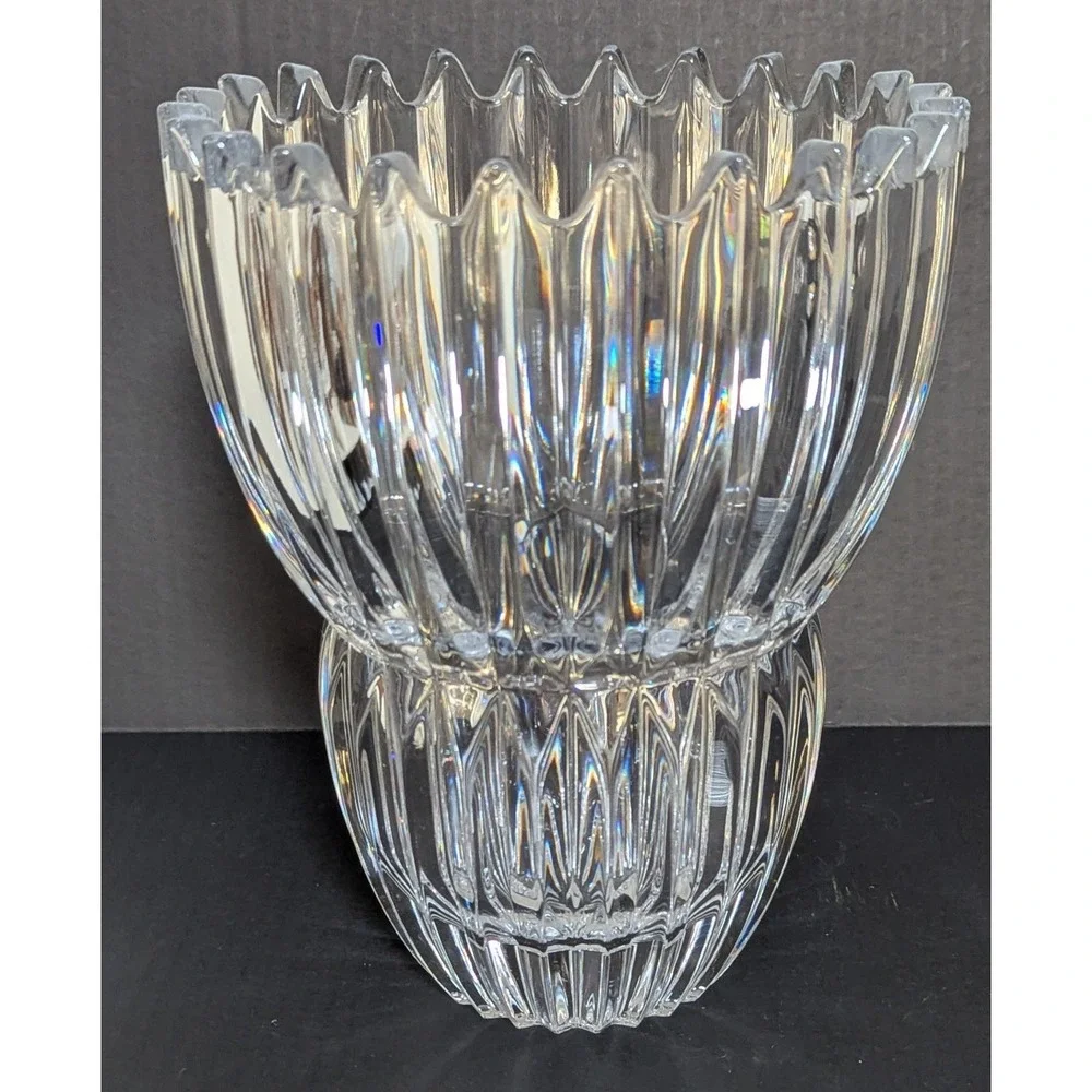 Vintage 80s‎ 90s Mikasa Ice Palace Lead Crystal Vase 9
